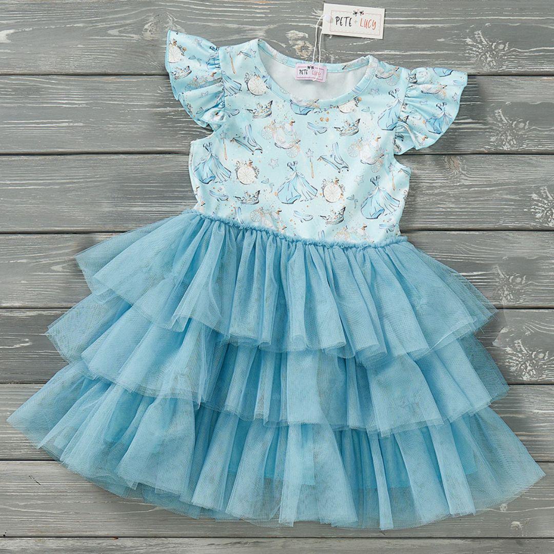 Girl Flower Prints Summer Dresses Clothing CVA Products Glass Slipper Tull Dress 0-6 M