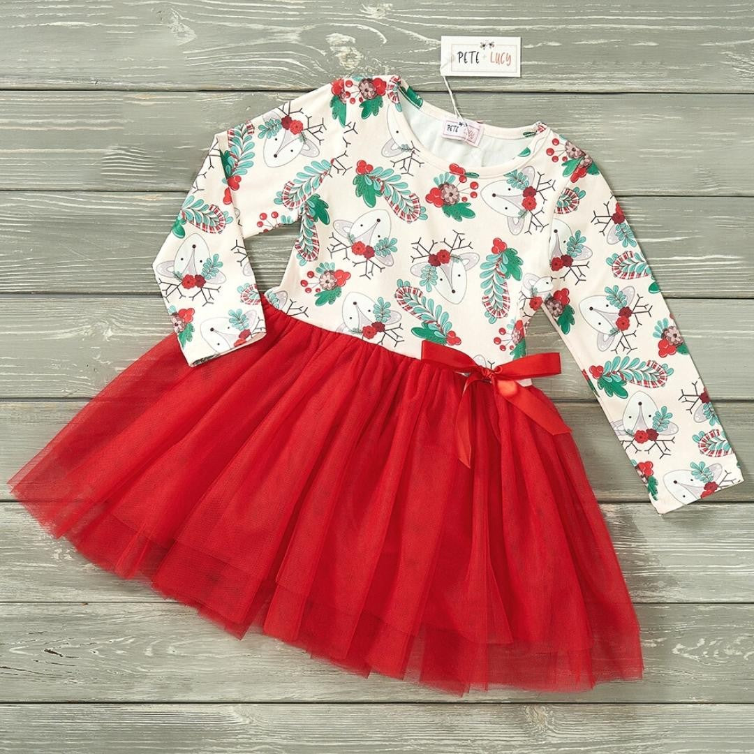 Girl - Holidays Dresses Clothing CVA Products Holiday Deer 0-6 M