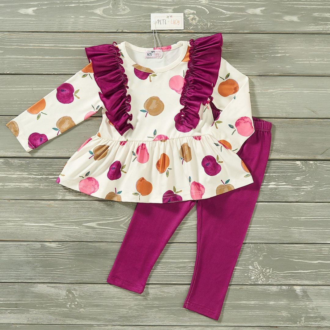 GIRLS - 2 PC Holidays Set Clothing CVA Products 0-6 M Apple Picking Party