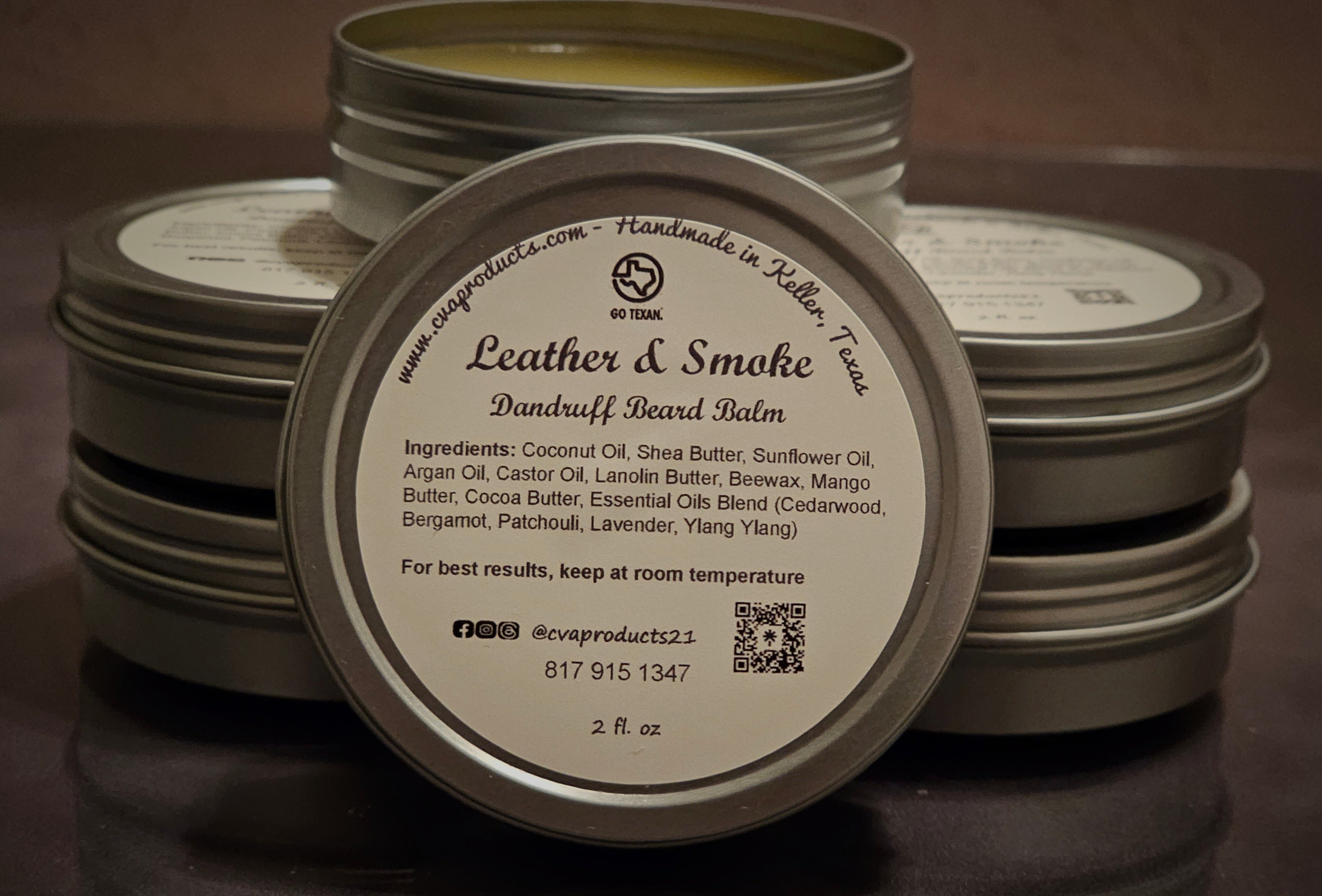 Dandruff Beard Balms Beard Care CVA Products Leather Smoke