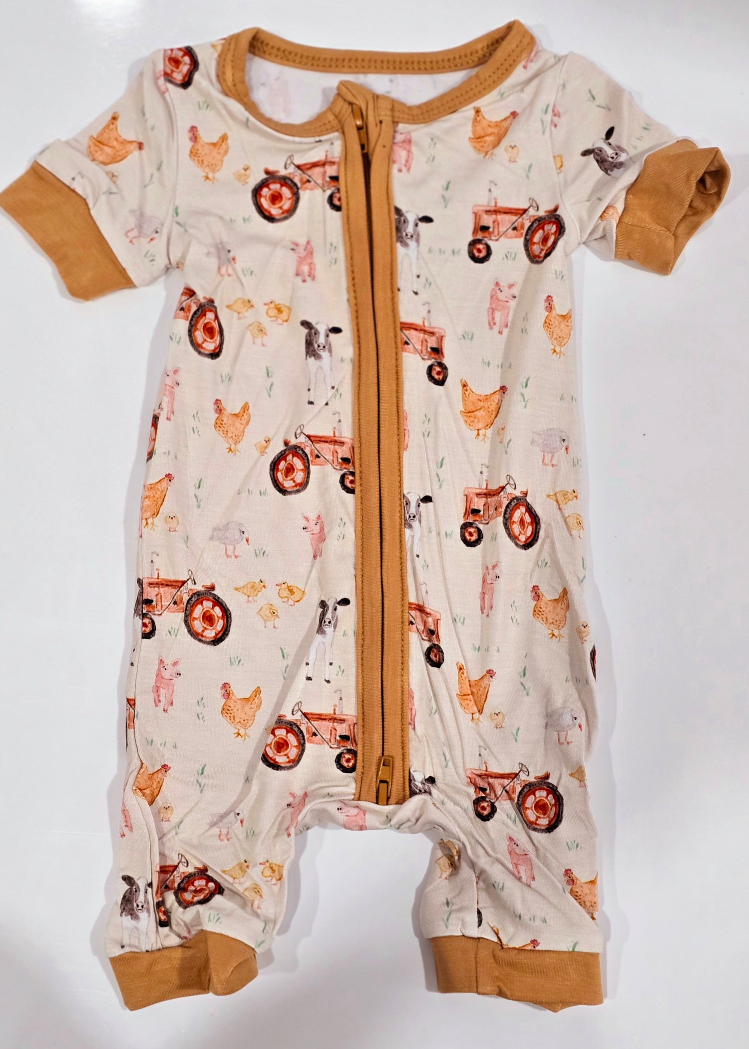 Bamboo Styles - Short Sleeve Zippy Romper Clothing CVA Products Country Mornings Short Sleeve Zippy Romper 0-3M