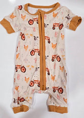 Bamboo Styles - Short Sleeve Zippy Romper Clothing CVA Products Country Mornings Short Sleeve Zippy Romper 0-3M