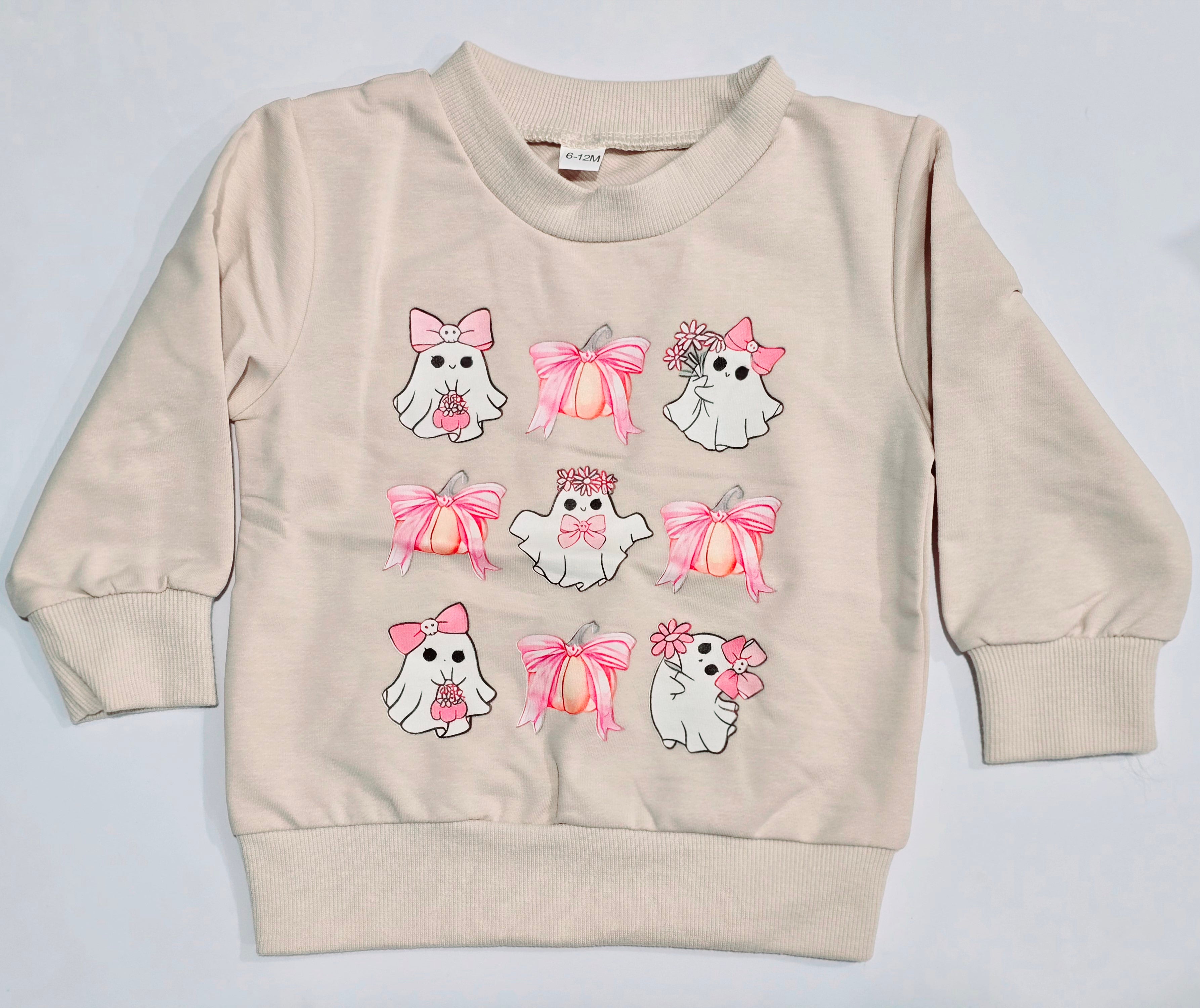 Girl - Halloween Romper Clothing CVA Products Coquette Ghost Pullover 3T