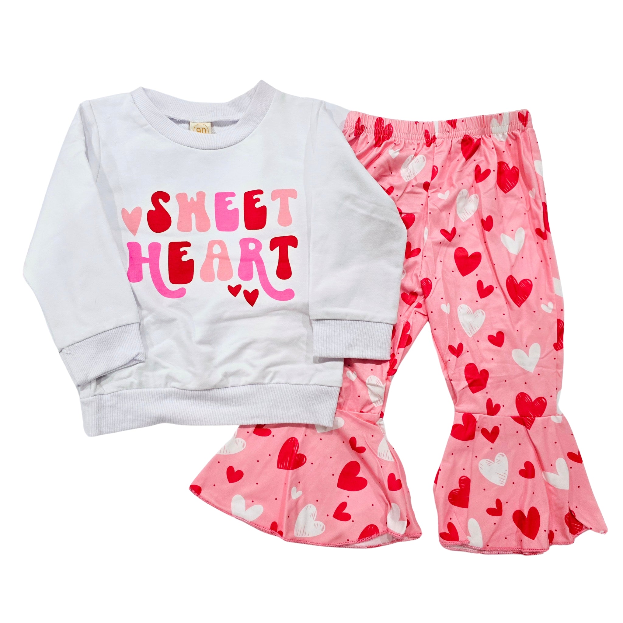 GIRLS - Valentine Capri Set Clothing CVA Products Sweet Heart Bells Set 12-18 M