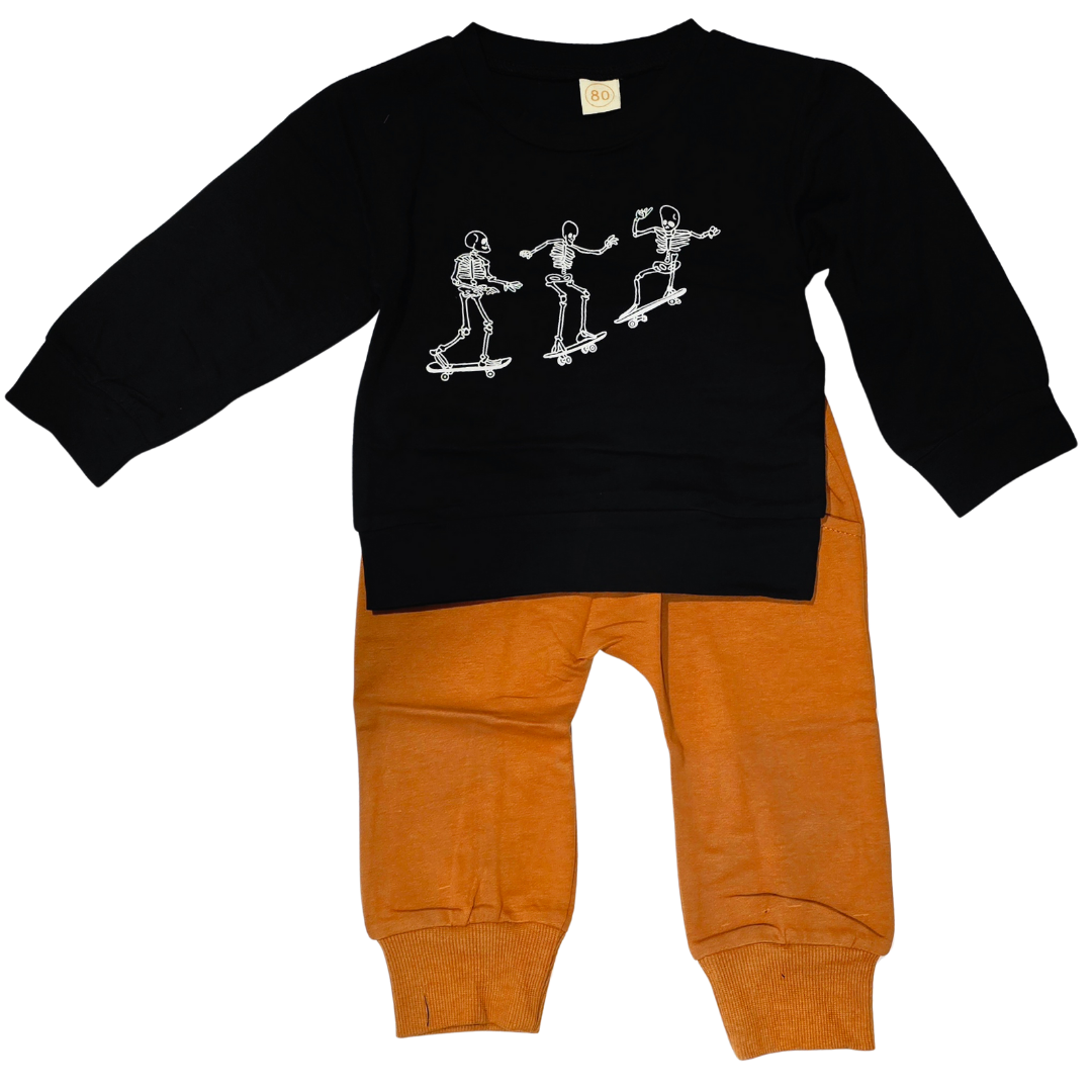Boy - Halloween Outfits Clothing CVA Products Skeleton Skater Jogger 2 PC set 12-18M
