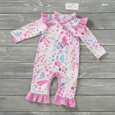 Girl - Long Sleeve Infant Romper Clothing CVA Products Birdsong Blooms 0-3M