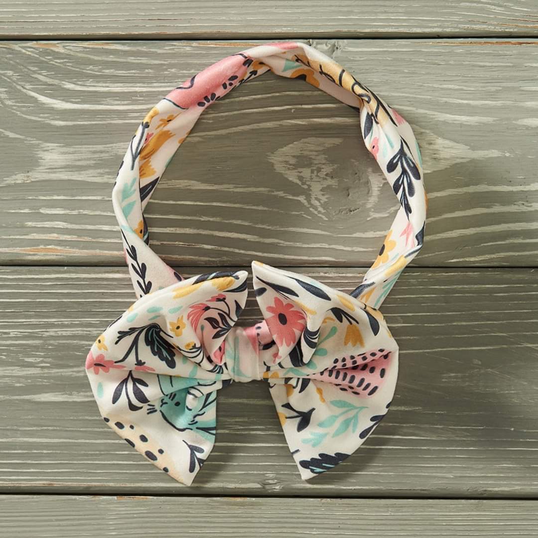 Girl Bow Headband Clothing CVA Products Bunnies in Bloom