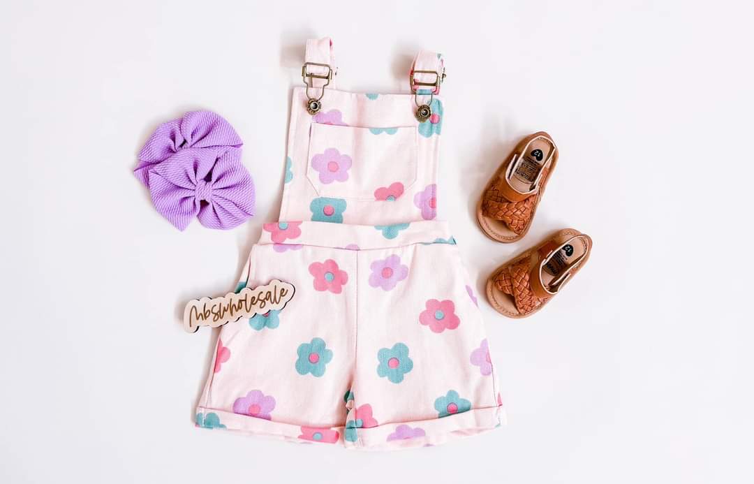 Overalls - Toddlers, Boys, and Girls Clothing CVA Products Pink Daisy - Girls 2/3T