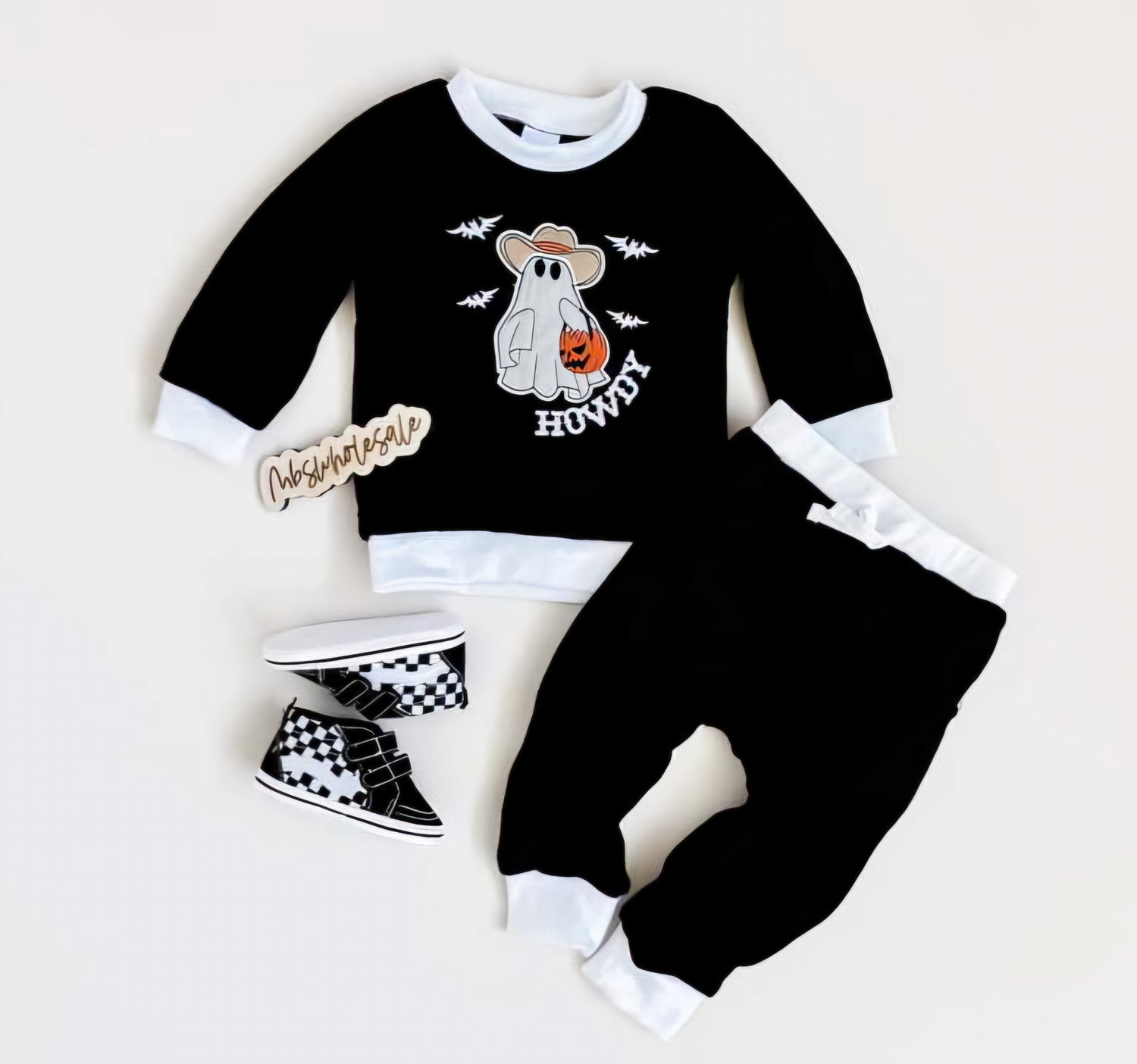 Boy - Halloween 2 PC Set Clothing CVA Products Howdy Ghost Jogger 2 PC set 6-12M