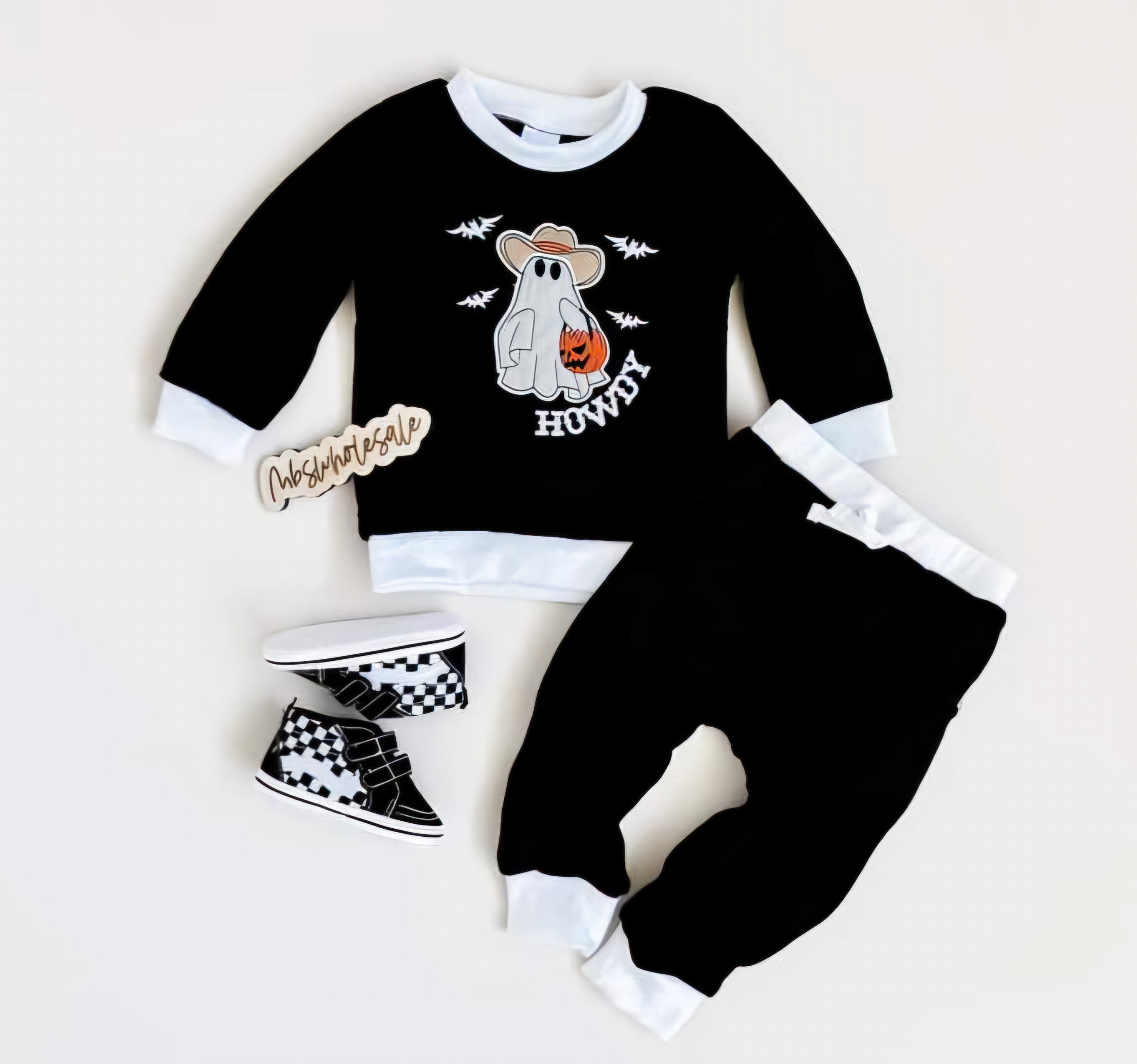 Boy - Halloween 2 PC Set Clothing CVA Products Howdy Ghost Jogger 2 PC set 6-12M
