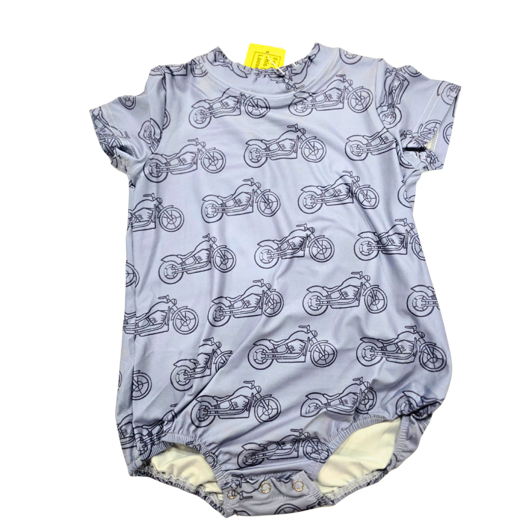 BOYS - Rock N Roll Outfit Clothing CVA Products Checkered Motorcross Romper 18-24M