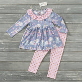GIRLS - 2 PC Long Sleeve Set Clothing CVA Products 0-6 M Sleepy Friends