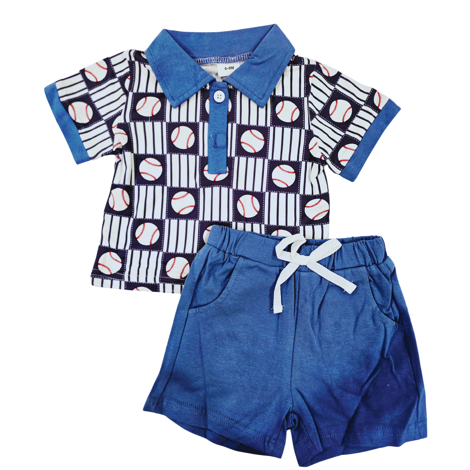Boy - Baseball Outfits Clothing CVA Products Baseball Checkered Short Set 18-24M