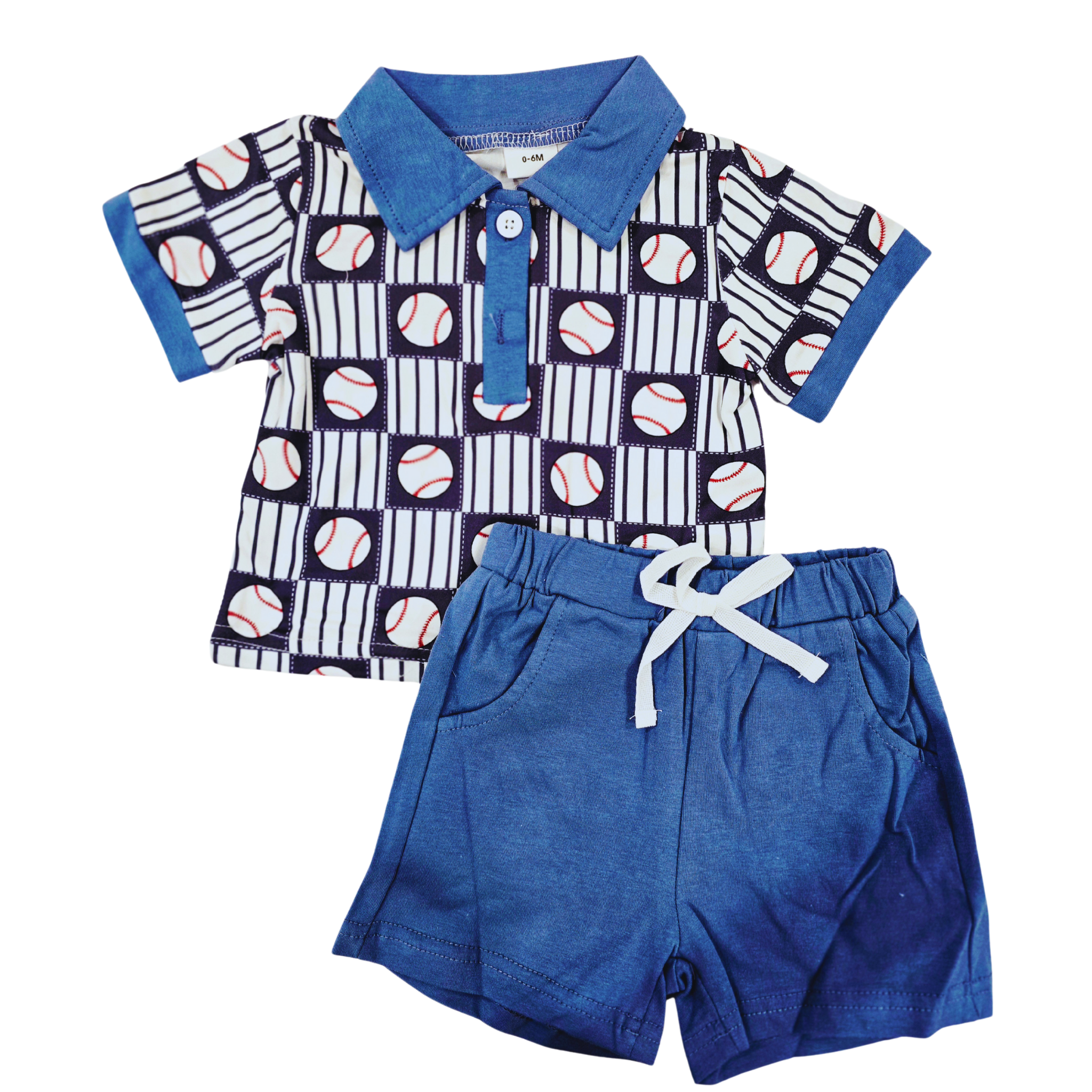 Boy - Baseball Outfits Clothing CVA Products Baseball Checkered Short Set 18-24M