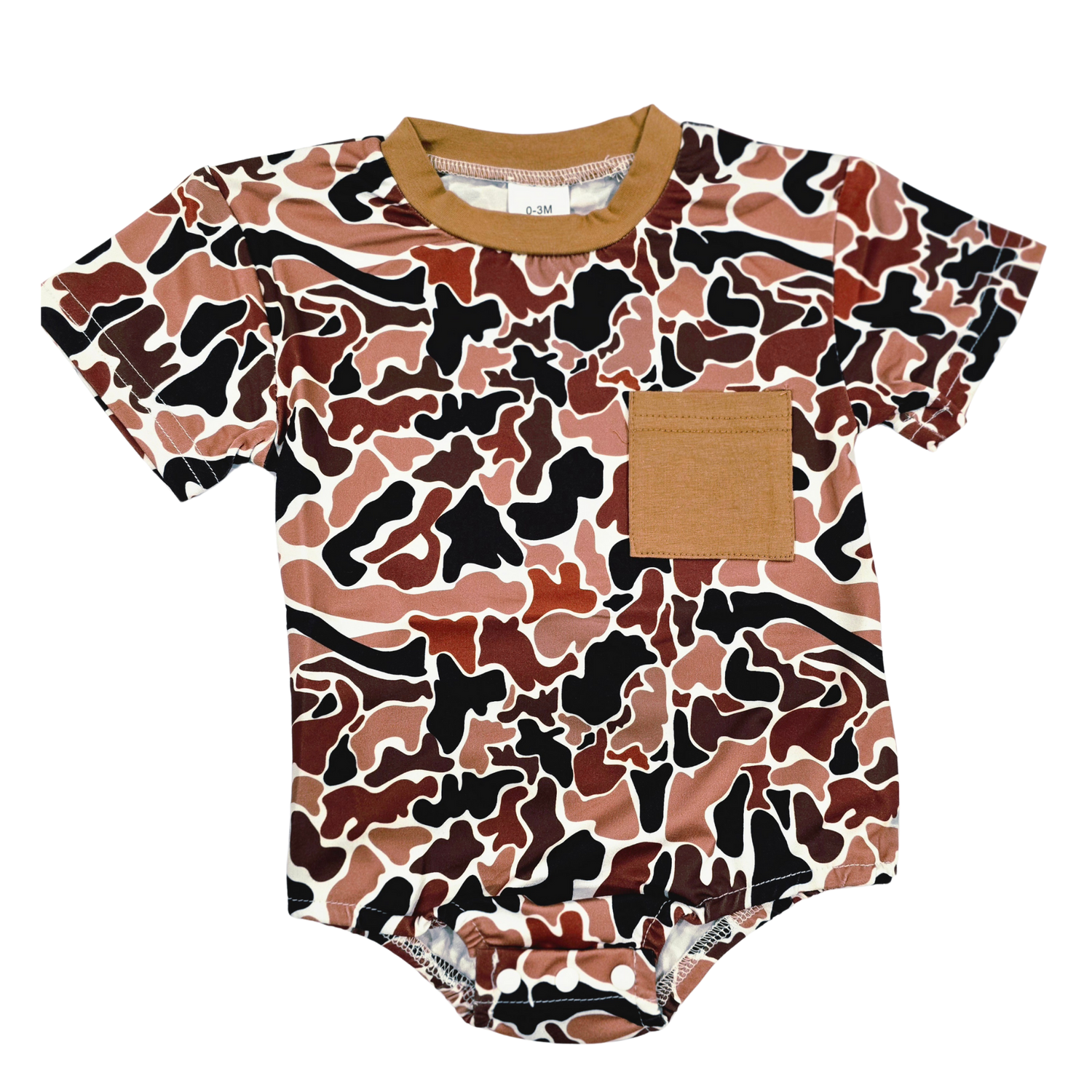 Boy Everyday Romper (Short) Clothing CVA Products Brown Camo Bubble 3-6M