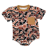 Boy Everyday Romper (Short) Clothing CVA Products Brown Camo Bubble 3-6M
