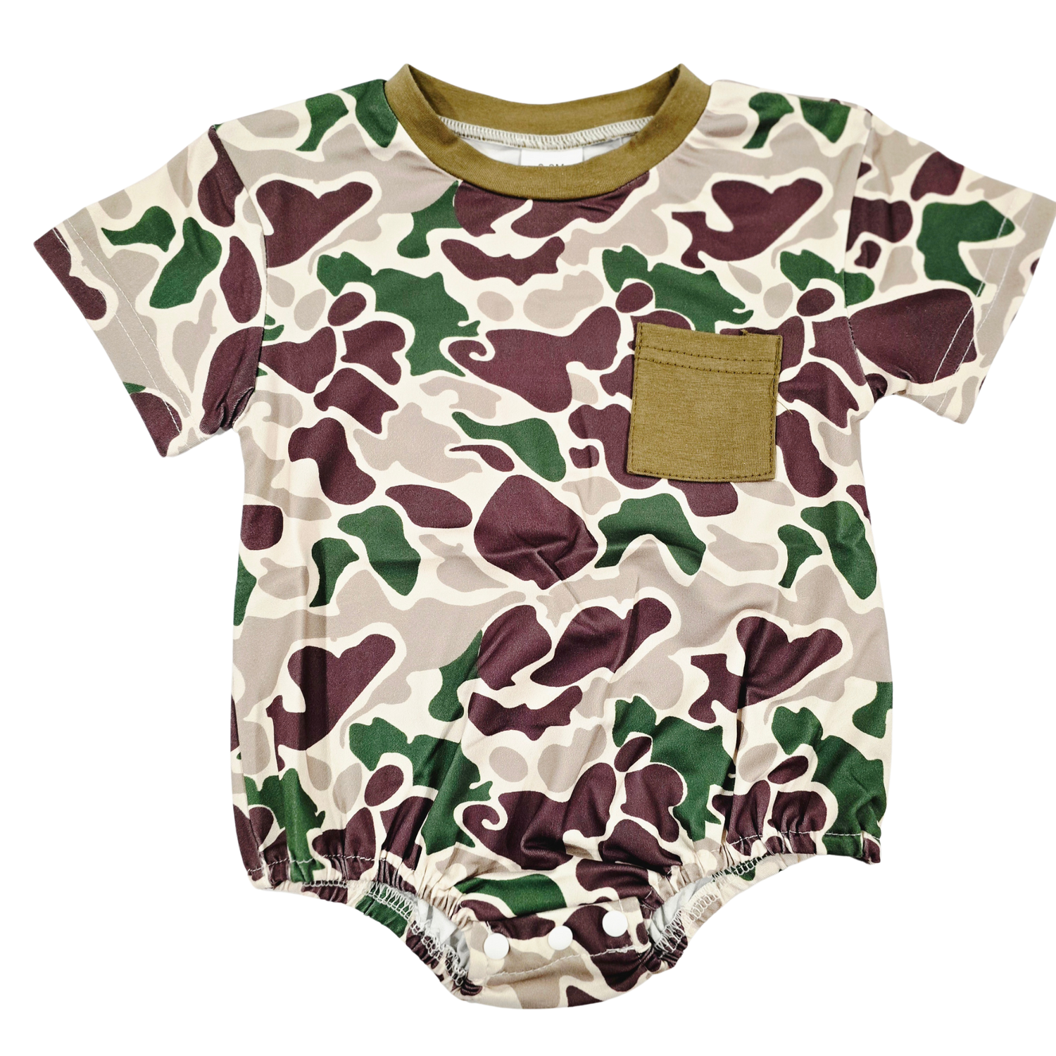 Boy Everyday Romper (Short) Clothing CVA Products Green Camo Bubble 3-6M