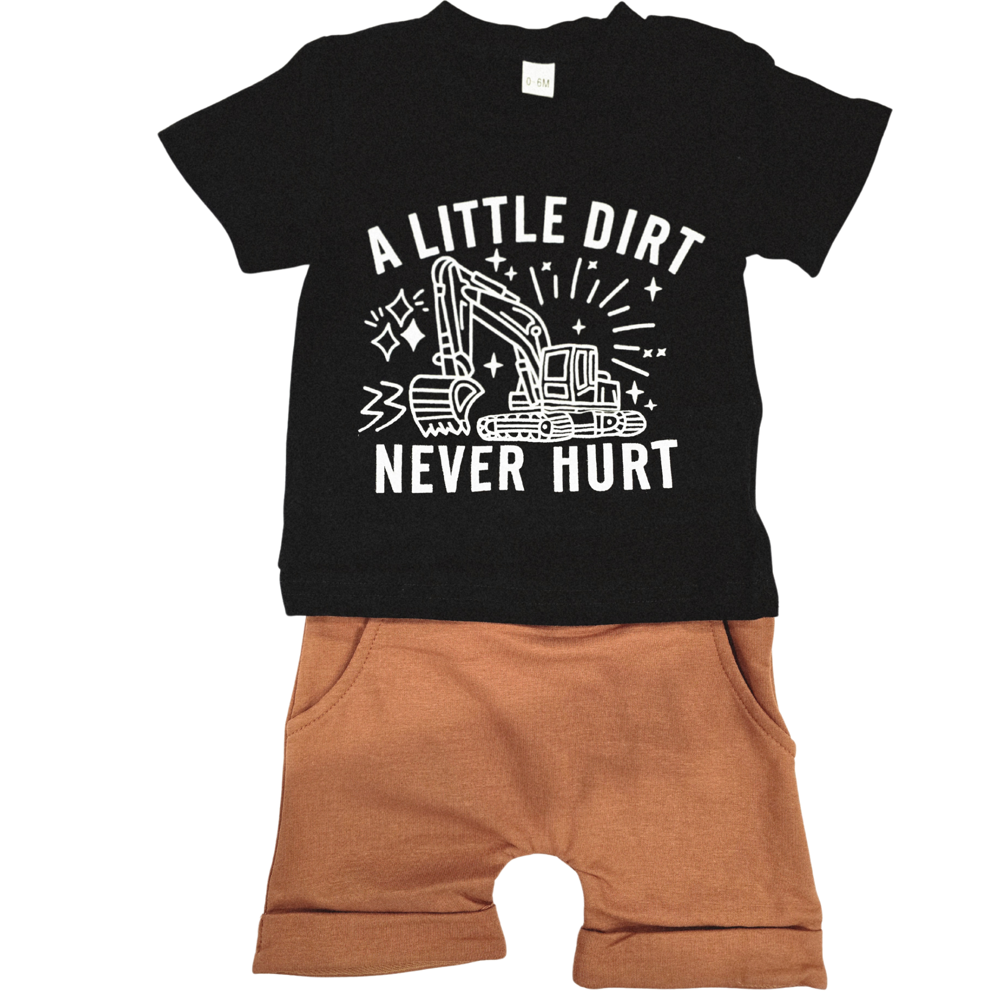 Boy - Short Set Clothing CVA Products Little Dirt Never Hurt 6-12 M