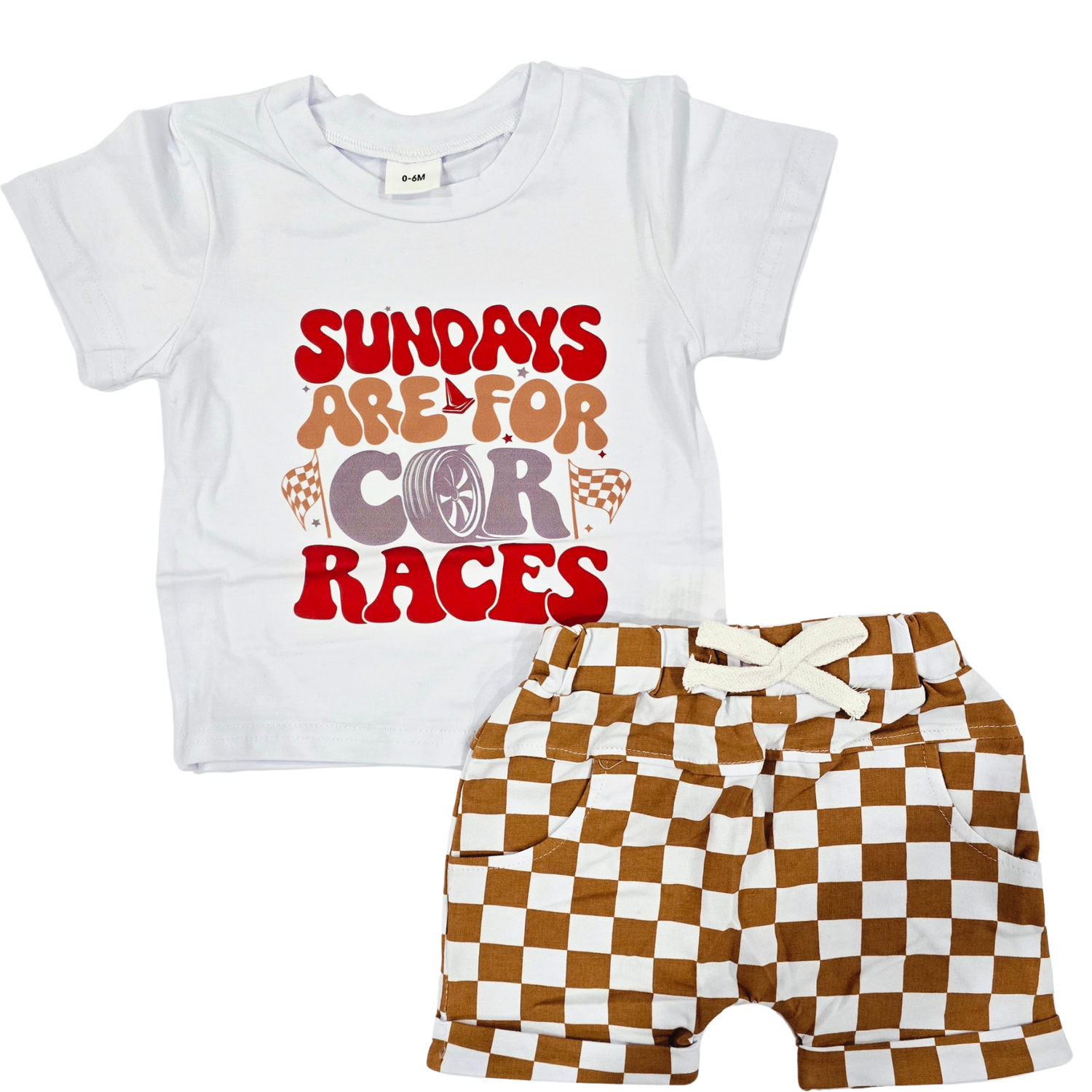 Boy - Short Set Clothing CVA Products Car Races 6-12 M