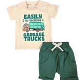 Boy - Short Set Clothing CVA Products Garbage Trucks 6-12 M