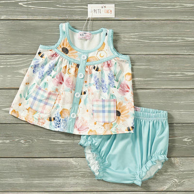 GIRLS - Animal Print Summer Romper Clothing CVA Products Bee Kind Bummie Set 0-3M