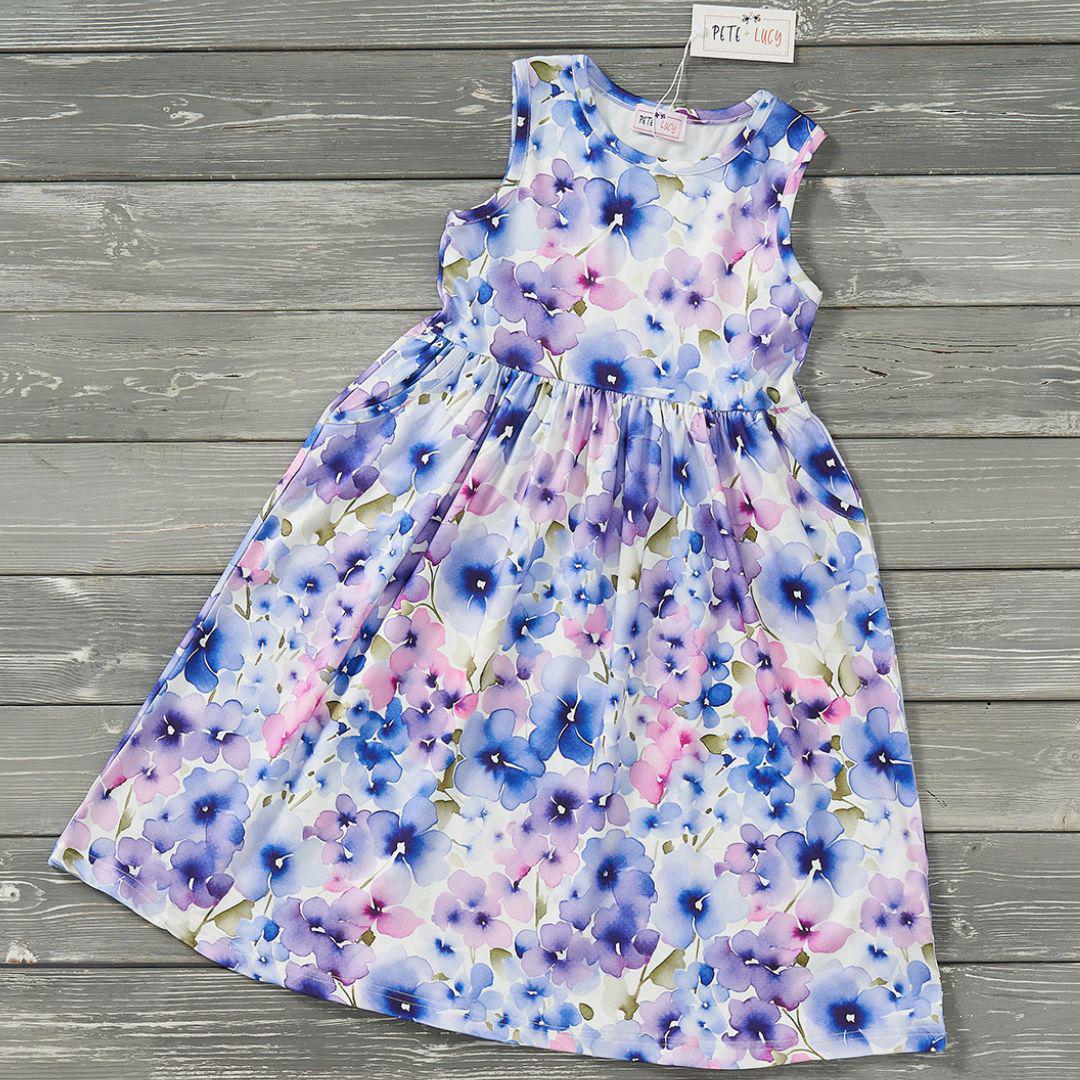 Girl Flower Prints Summer Dresses Clothing CVA Products Starlit Meadow 6-12 M