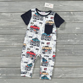 Boy Farm Print Romper (Short) Clothing CVA Products Mud Mayhem 0-3M