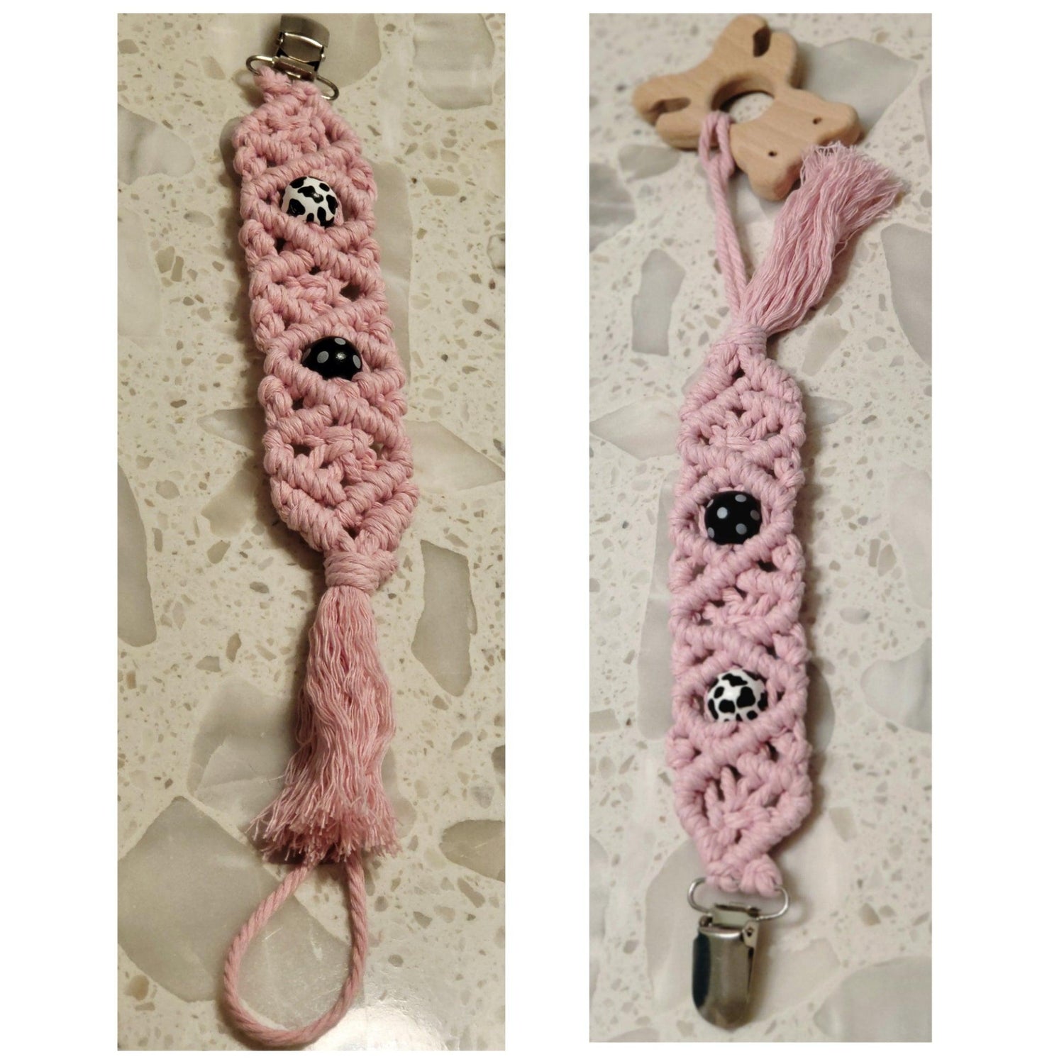 Macrame Styles & Patterns Macrame CVA Products Pacifier Clip 2