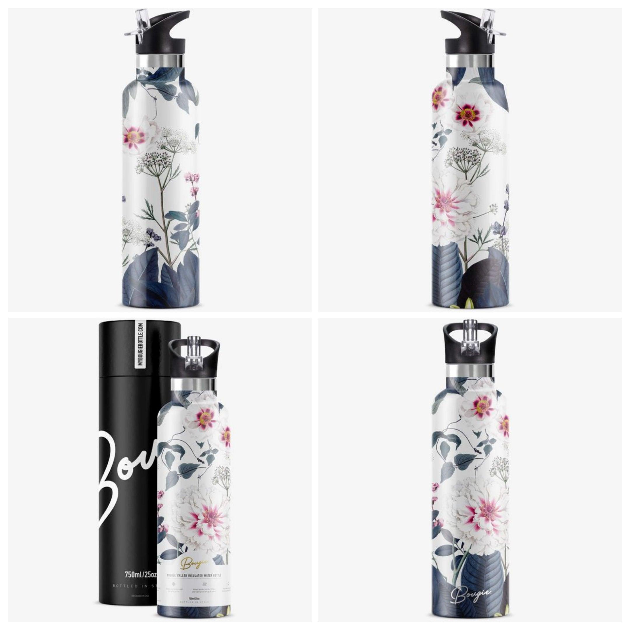 Stainless Steel Vacuum Insulated 25 oz. Water Bottle For the Home My Bougie Bottle Peony