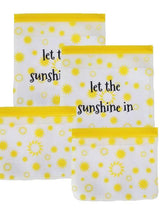 Ziparoos Reusable 4-Piece Gallon and XL Sandwich (quart) Storage Bags Set - Sunshine Collection For the Home Ziparoos Reusable Storage Bags - Lunch & Freezer
