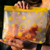 Ziparoos Reusable 4-Piece Gallon and XL Sandwich (quart) Storage Bags Set - Sunshine Collection For the Home Ziparoos Reusable Storage Bags - Lunch & Freezer