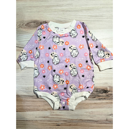 Girl - Halloween Romper Clothing CVA Products Groovy Pink Ghost 12-18M