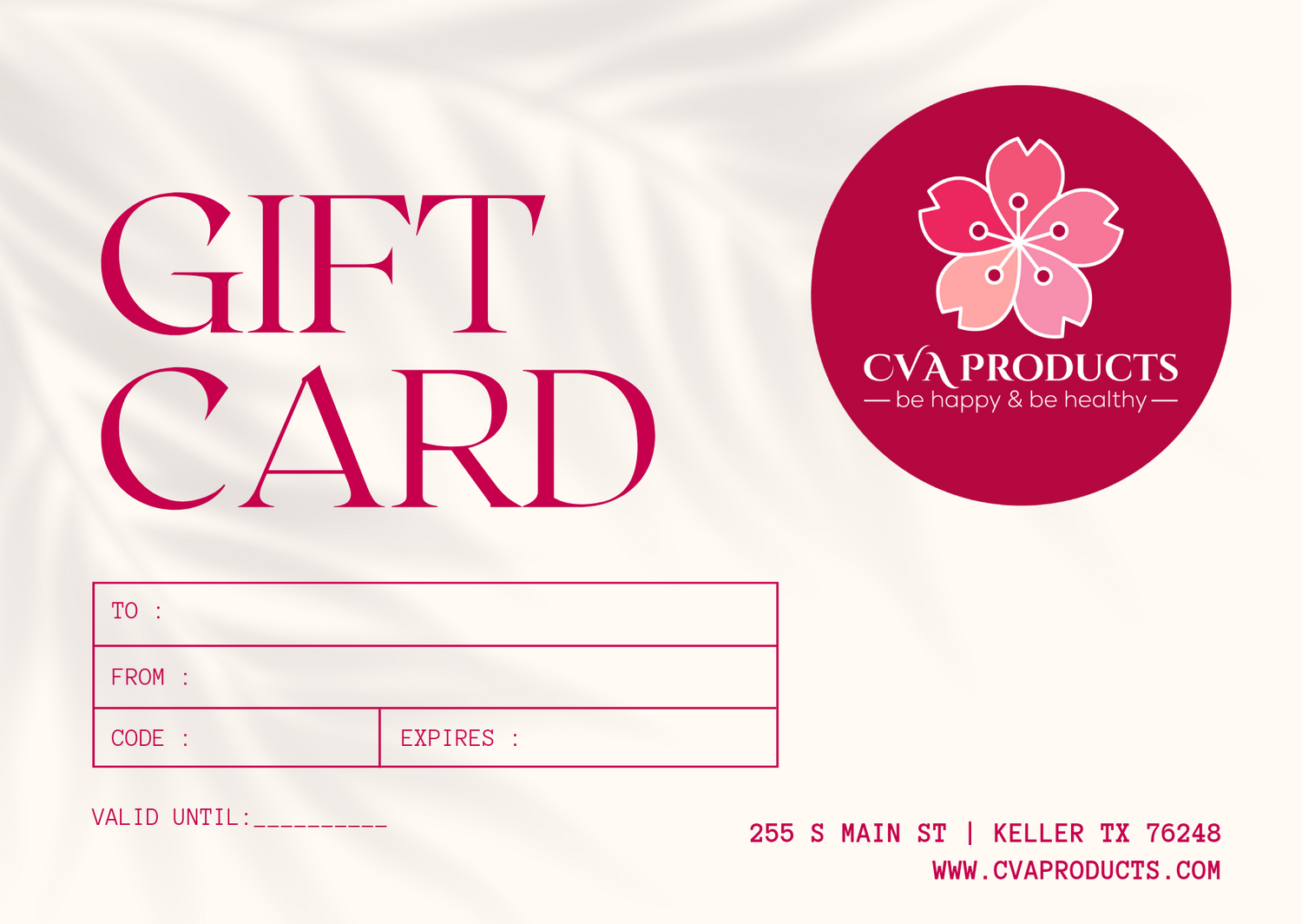 Gift Cards Gift Card CVA Products