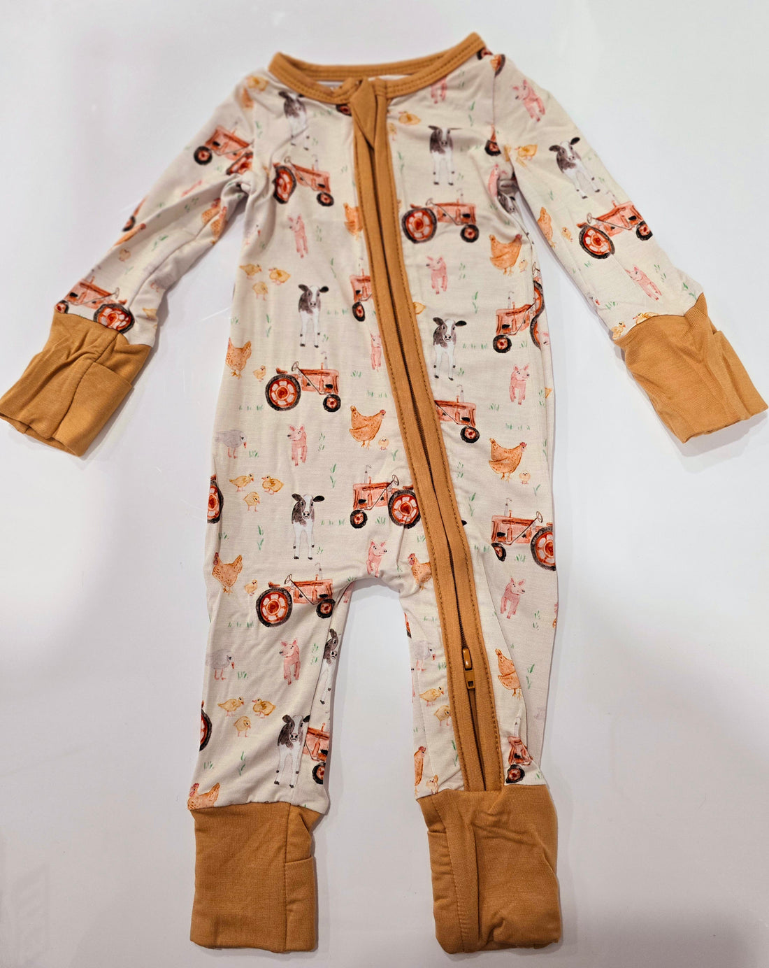 Bamboo Styles - Long Sleeve Zippy Romper Clothing CVA Products Country Mornings Long Sleeve Zippy 0-3M