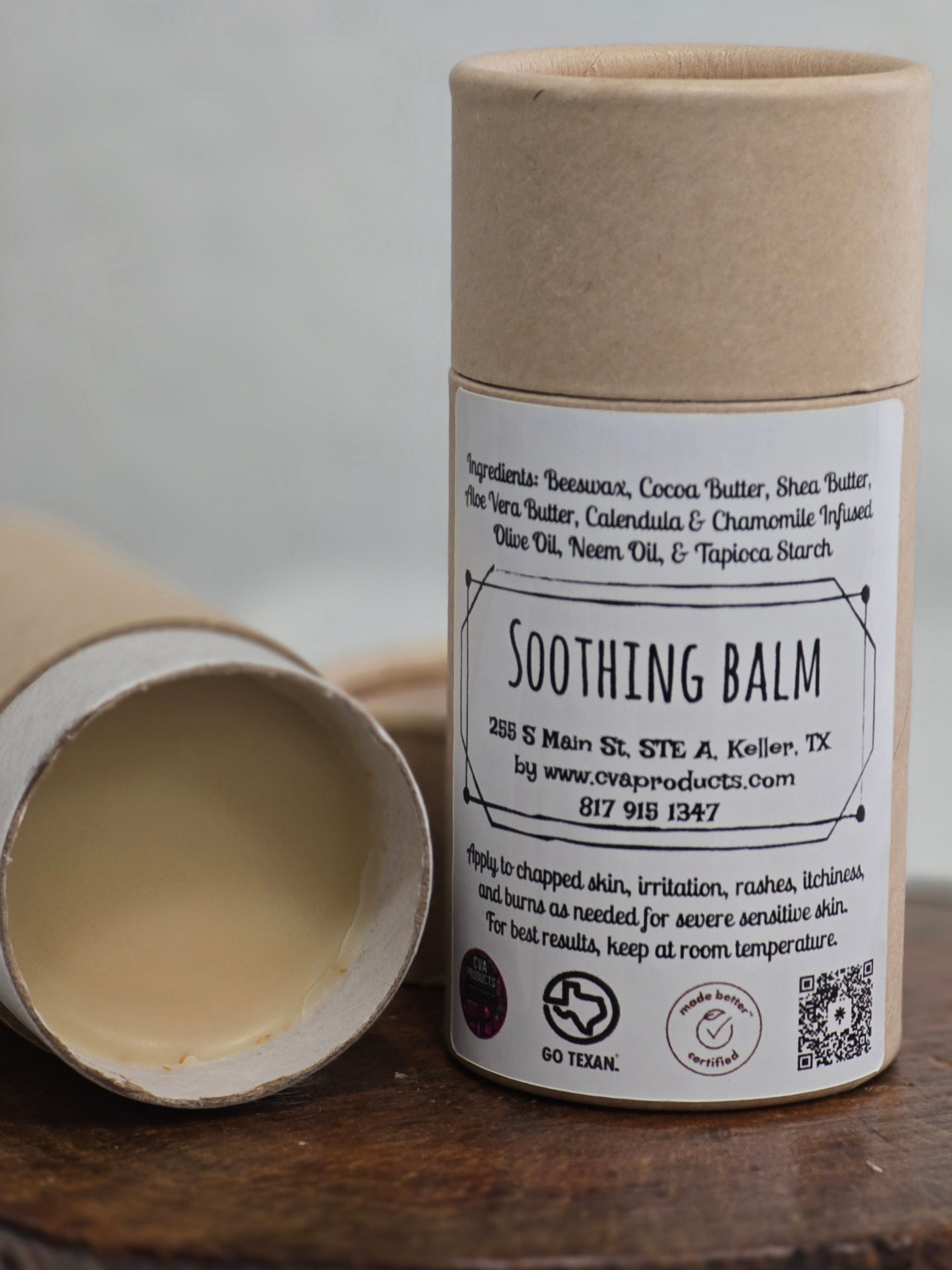 Soothing Balm Skin Care CVA Products 2 oz paperboard push up tube