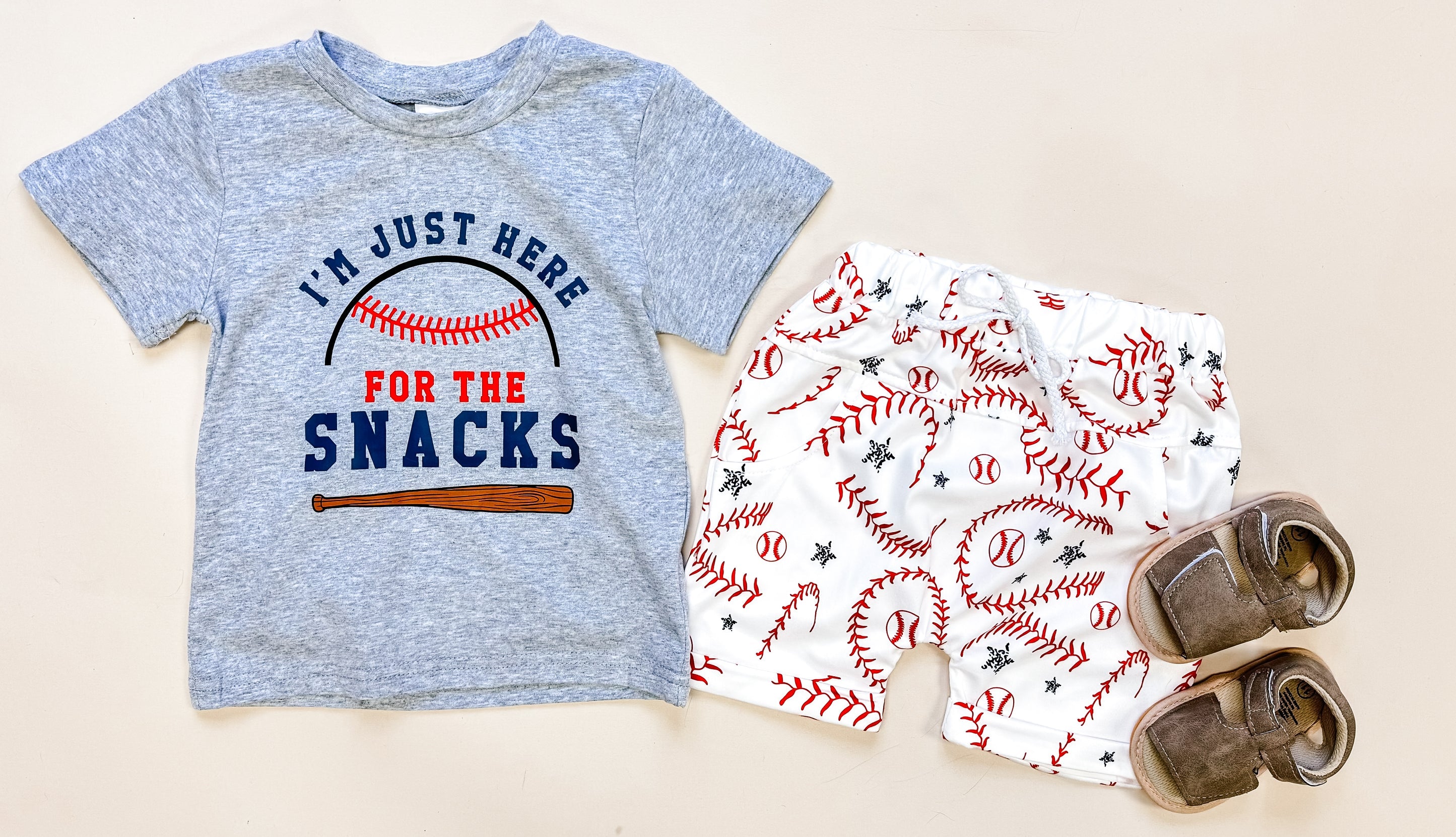 Toddlers - Boys Loungewear Summer Set Clothing CVA Products Baseball Snack Set 6-12 M