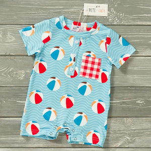 Boy Beach Prints Infant Romper (Short) Clothing CVA Products Ballin at the Beach Boy 0-3M