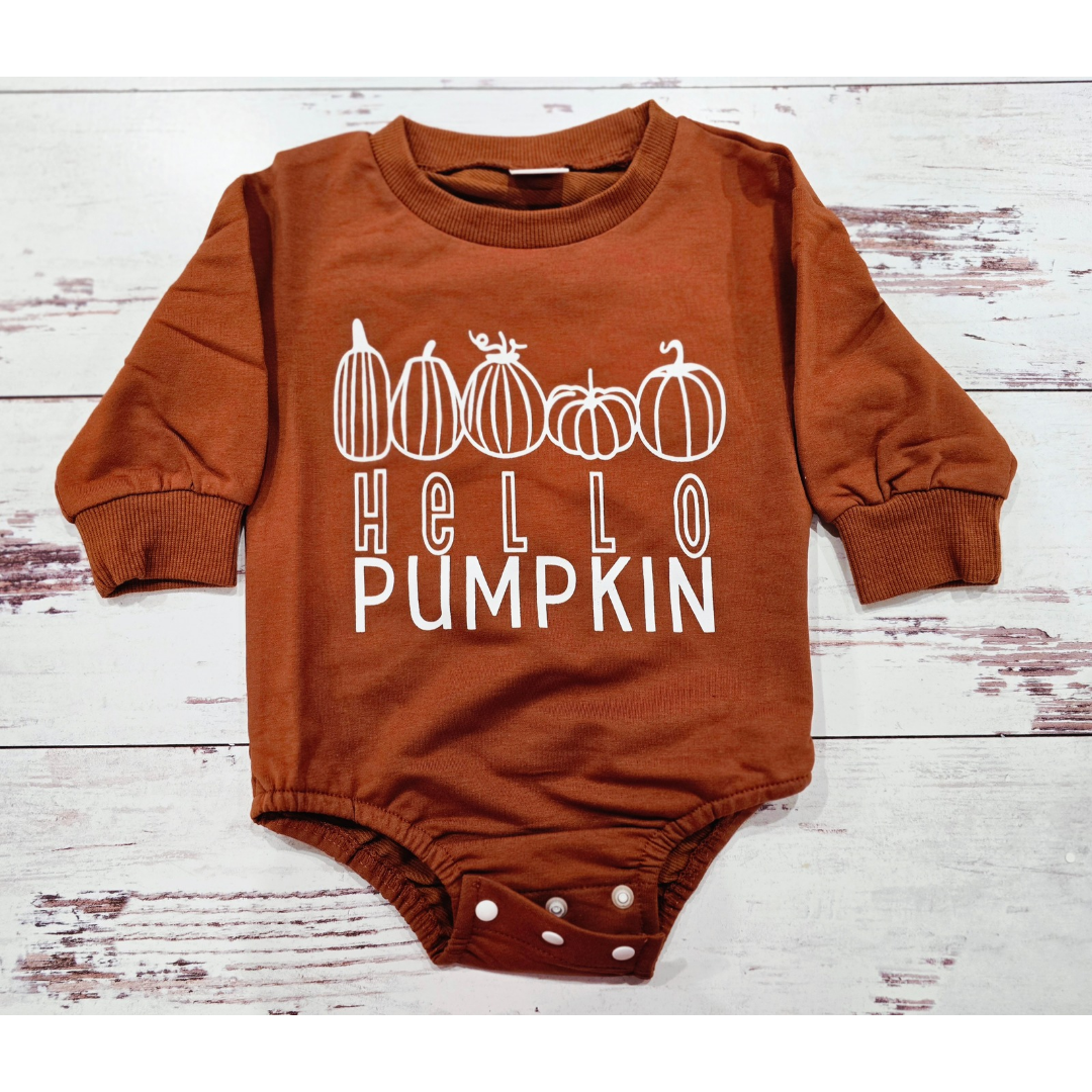 Boy - Pumpkin Romper Clothing CVA Products Hello Pumpkin Romper 0-3M
