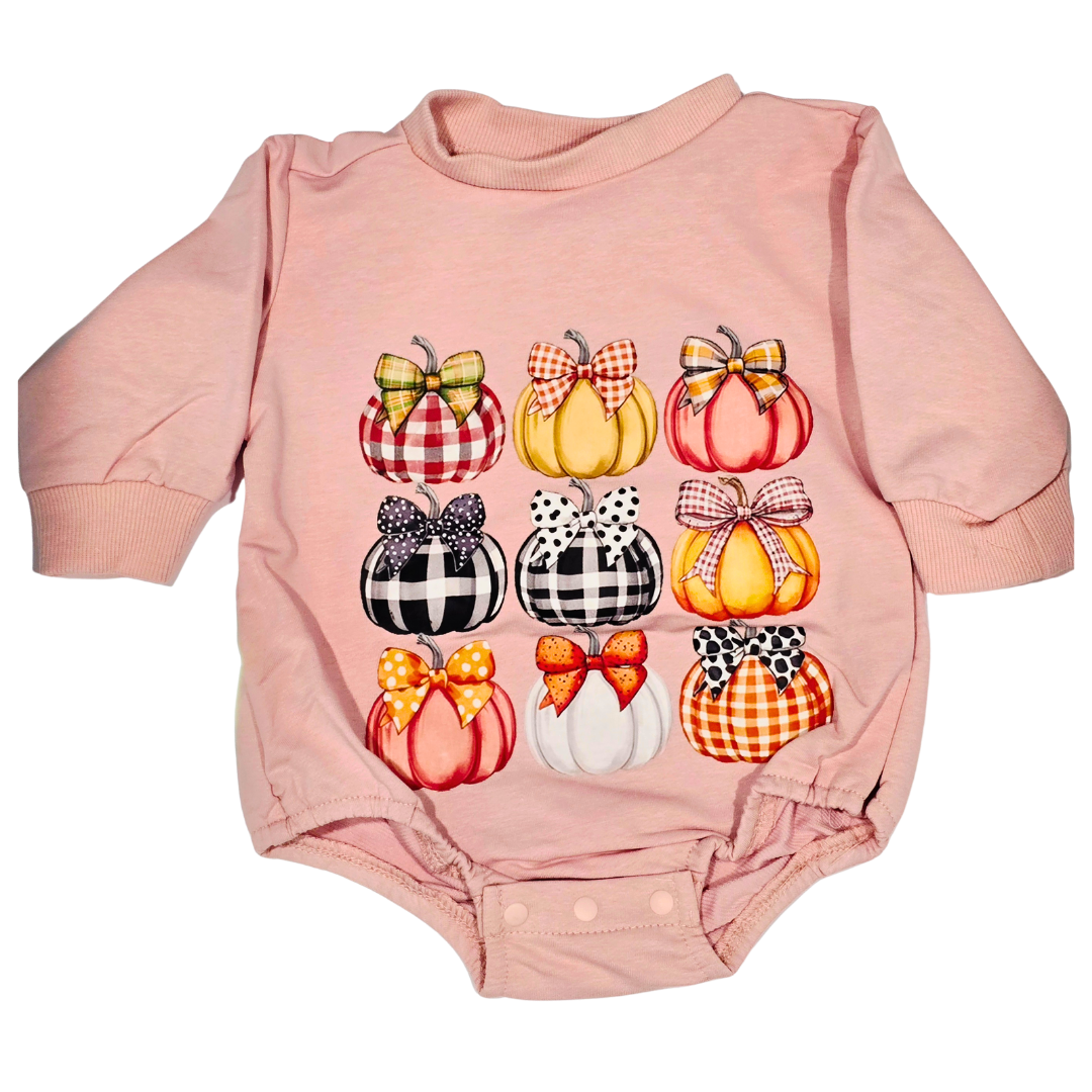 Girl - Pumpkin Romper Clothing CVA Products Fall Pumpkins 12-18M