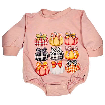 Girl - Pumpkin Romper Clothing CVA Products Fall Pumpkins 12-18M