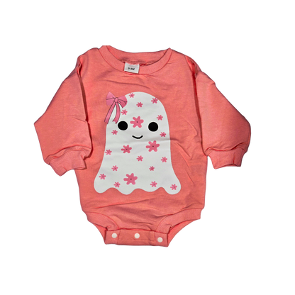Girl - Halloween Romper Clothing CVA Products Pink Ghost 12-18M