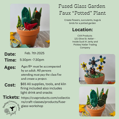 FUSE GLASS WORKSHOP DIY Craft Classes CVA Products Garden Faux Potted Plant