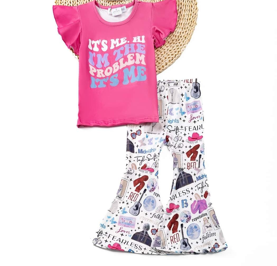 Girl 2 PC Short Sleeve Set Clothing CVA Products Im the Problem Outfit 2T