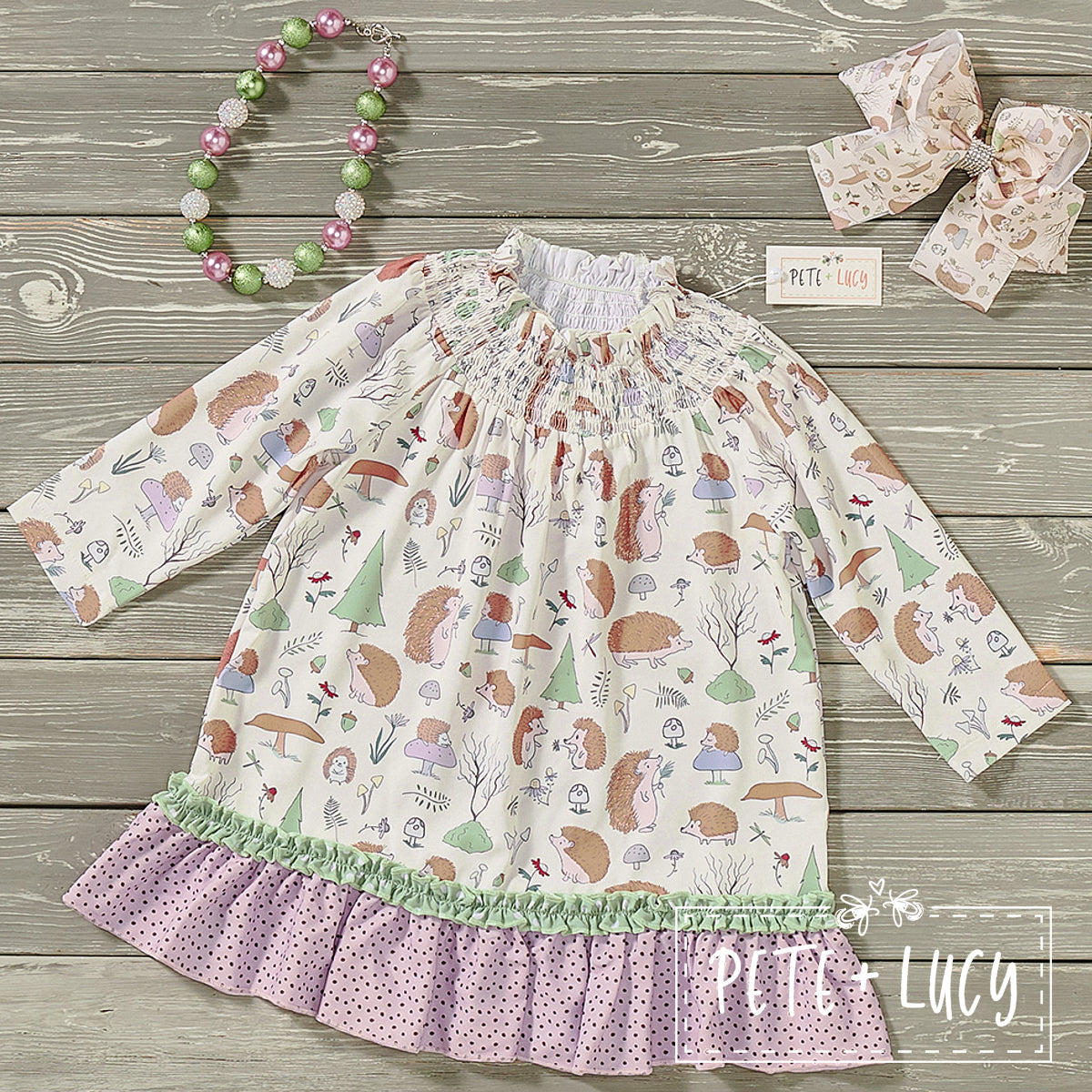 Girl Animal Prints Summer Dresses Clothing CVA Products Happy HedgeHogs 0-6 M