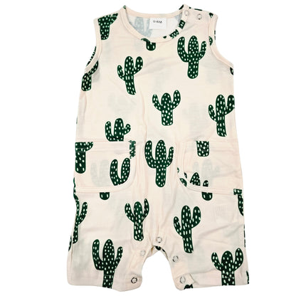 Boy Farm Print Romper (Short) Clothing CVA Products Cactus Tank 18-24M