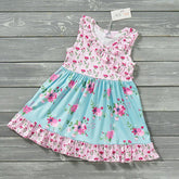 Girl Flower Prints Summer Dresses Clothing CVA Products Vintage Floral 0-6 M
