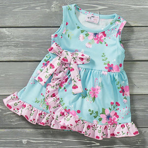 GIRL - Flower Print Summer Romper Clothing CVA Products Vintage Flower 12-18M