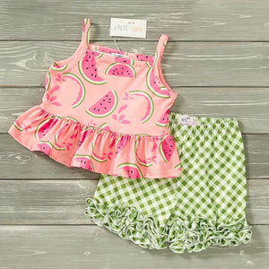 GIRLS - Fruits Outfit Clothing CVA Products Watermelon Short Set 6-12M