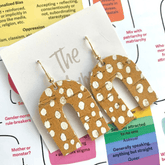 All Things Fall Leather Earrings Jewelry Avenue261 The Mary: Mustard Dots: Leather Earrings