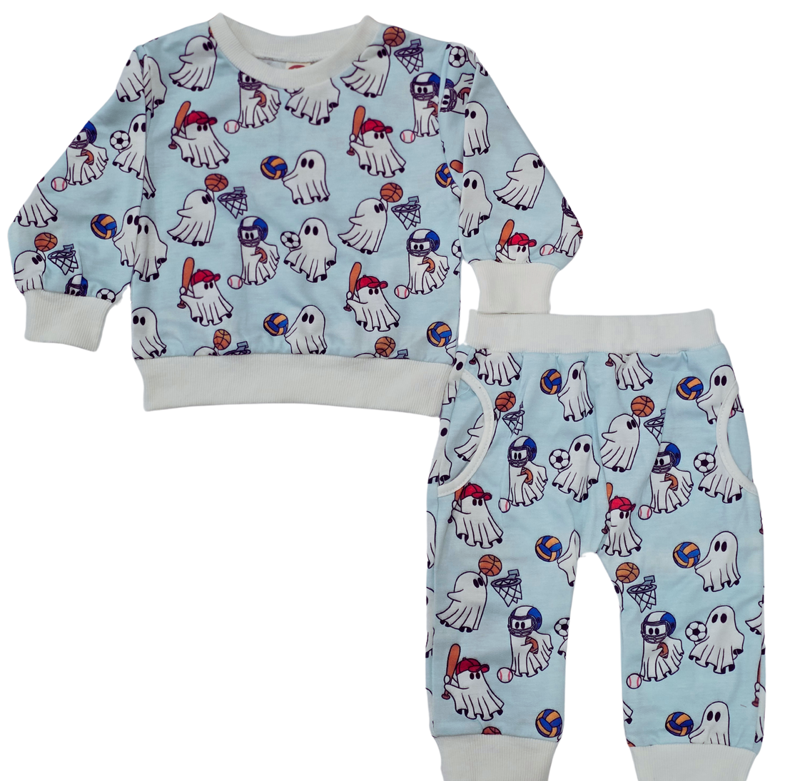 Boy - Halloween 2 PC Set Clothing CVA Products Sporty Ghost 2PC Set 6-12M